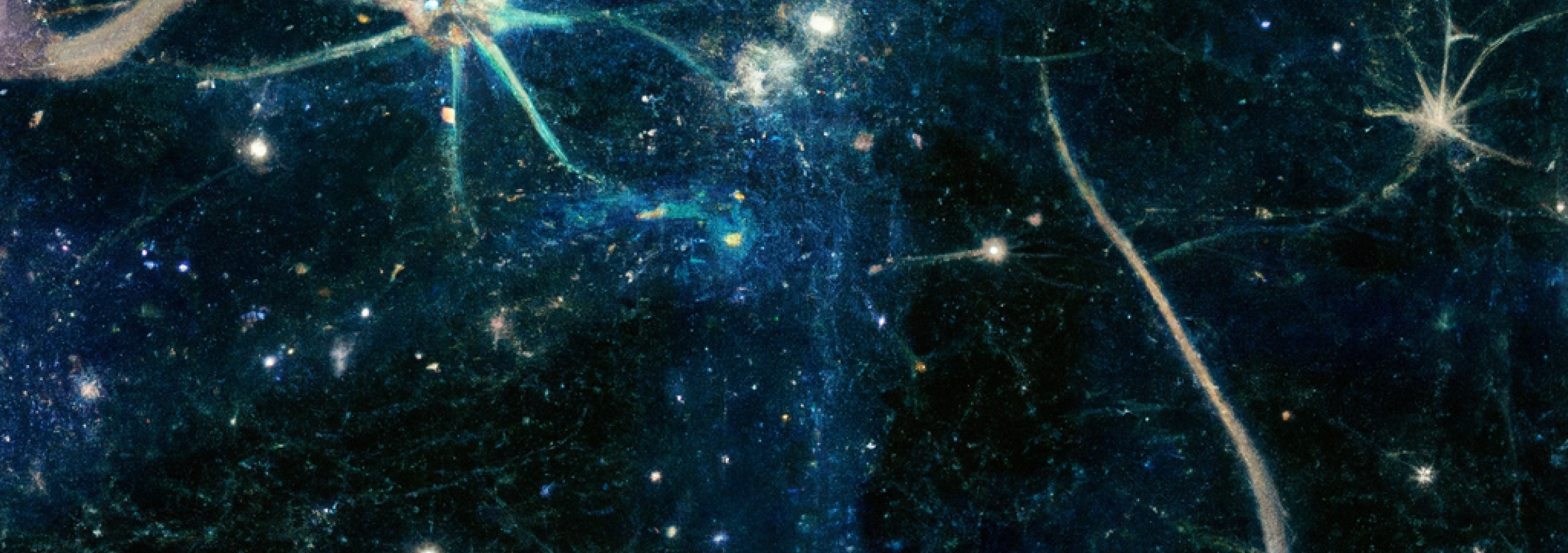 Neuronen in einer Galaxie, generiert von DALL-E