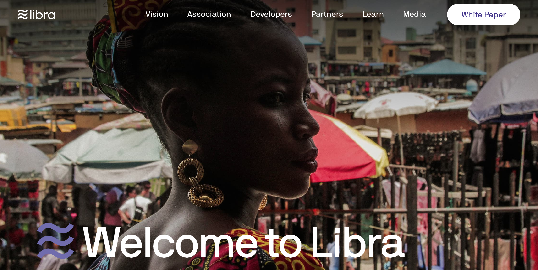 Screenshot of the Libra Website