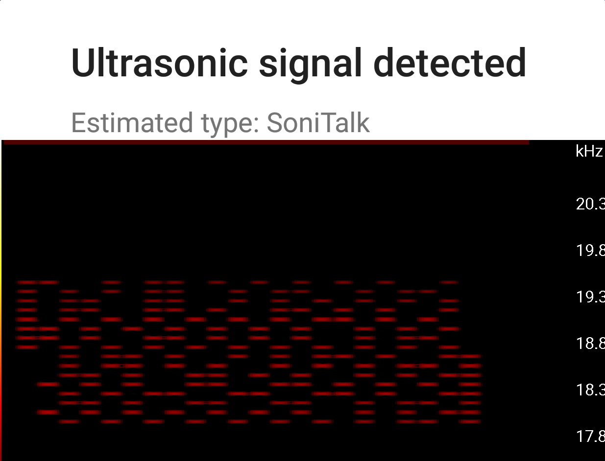 SoniControl spectrogram on ultrasonic signal detection