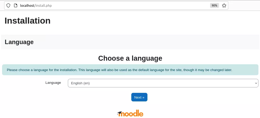 Start Moodle Installation
