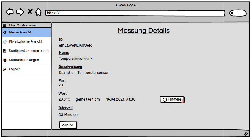 Web-App - Messung Ansicht