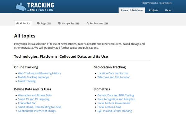 Screenshot "Tracking the Trackers"